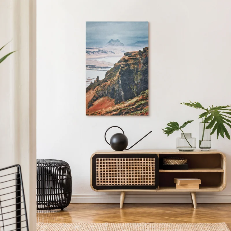 Canvas print of mountains.