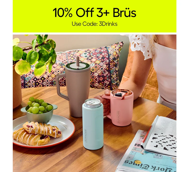 10% Off 3+ Brüs. Use Code: 3Drinks