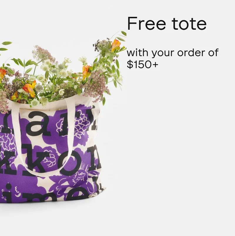 Free tote with your order of $150 or more. Free tote with your order of $150 or more.