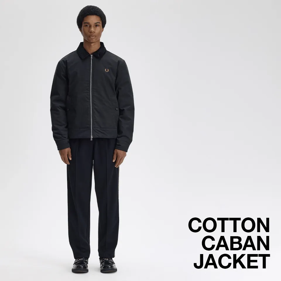 GIF of the Fred Perry Cotton Caban Jacket in Black