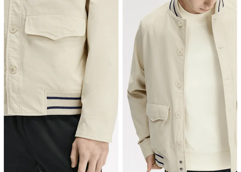 Fred Perry Umpire Bomber Jacket in Oatmeal