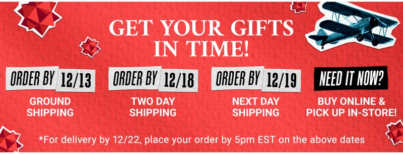 Get Your Gifts In Time!