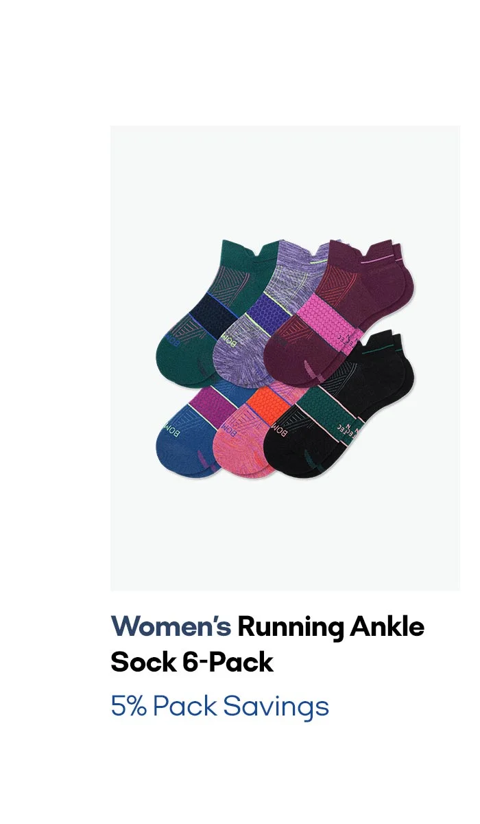 Women's Running Ankle Sock 6-Pack 5% Pack Savings