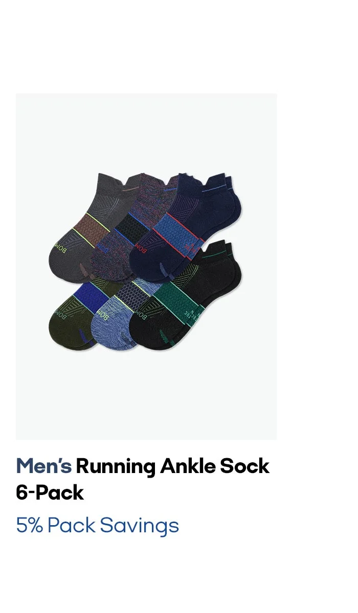 Men's Running Ankle Sock 6-Pack 5% Pack Savings