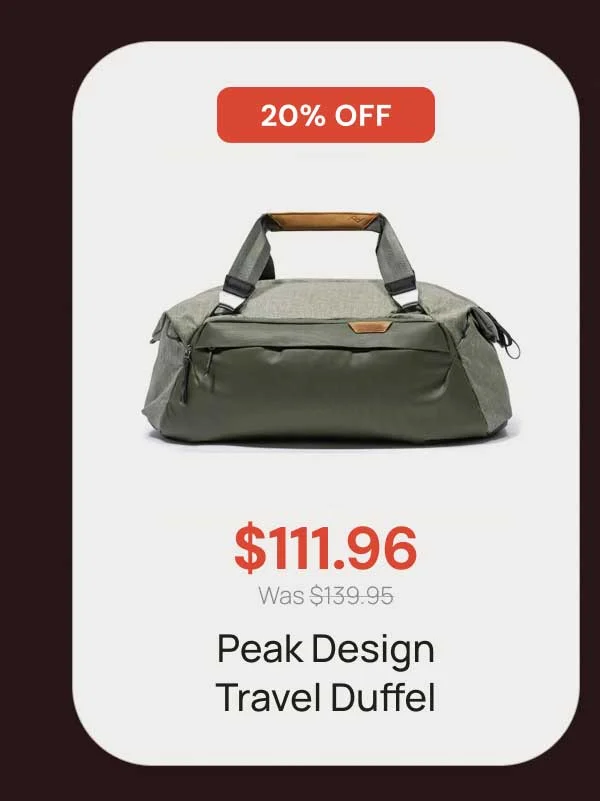 20% off - $111.96 Peak Design Travel Duffel