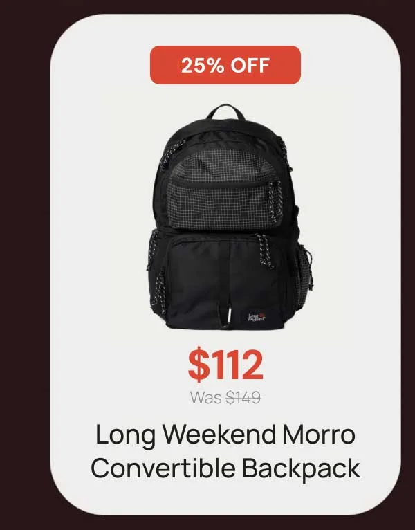 25% off - $112 Long Weekend Morro Convertible Backpack