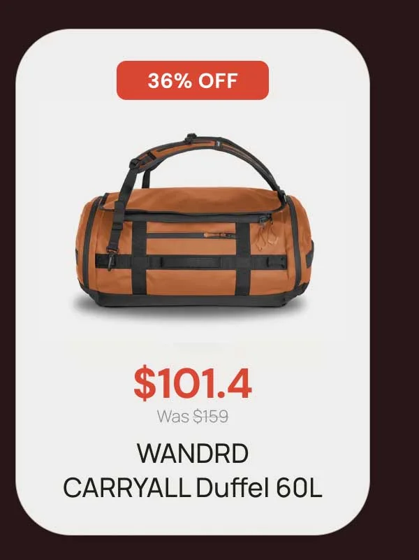 36% Off - $101.4 Wandrd Carryall Duffel 60L