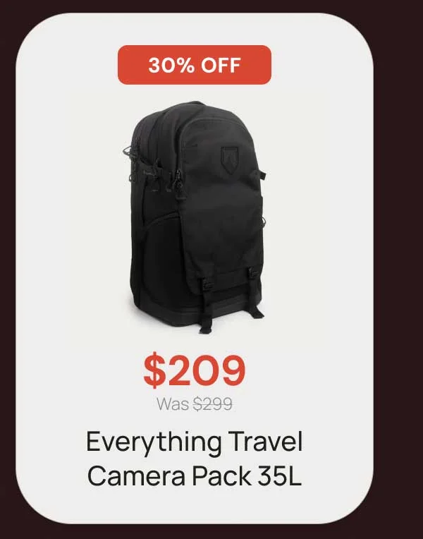 30% Off - $209 Everything Travel Camera Pack 35L