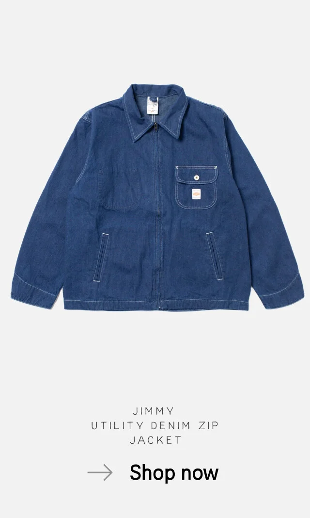 Jimmy Utility Denim Zip Jacket Blue