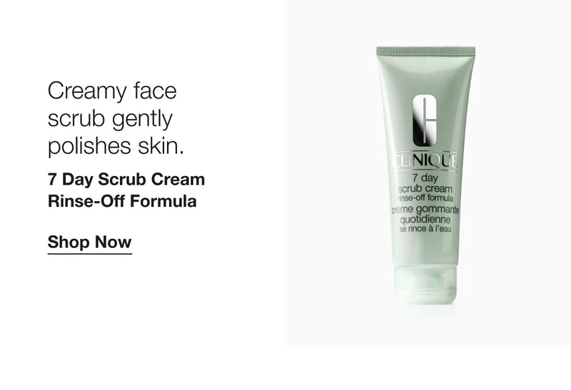 Creamy face scrub gently polishes skin. 7 Day Scrub Cream Rinse-Off Formula Shop Now