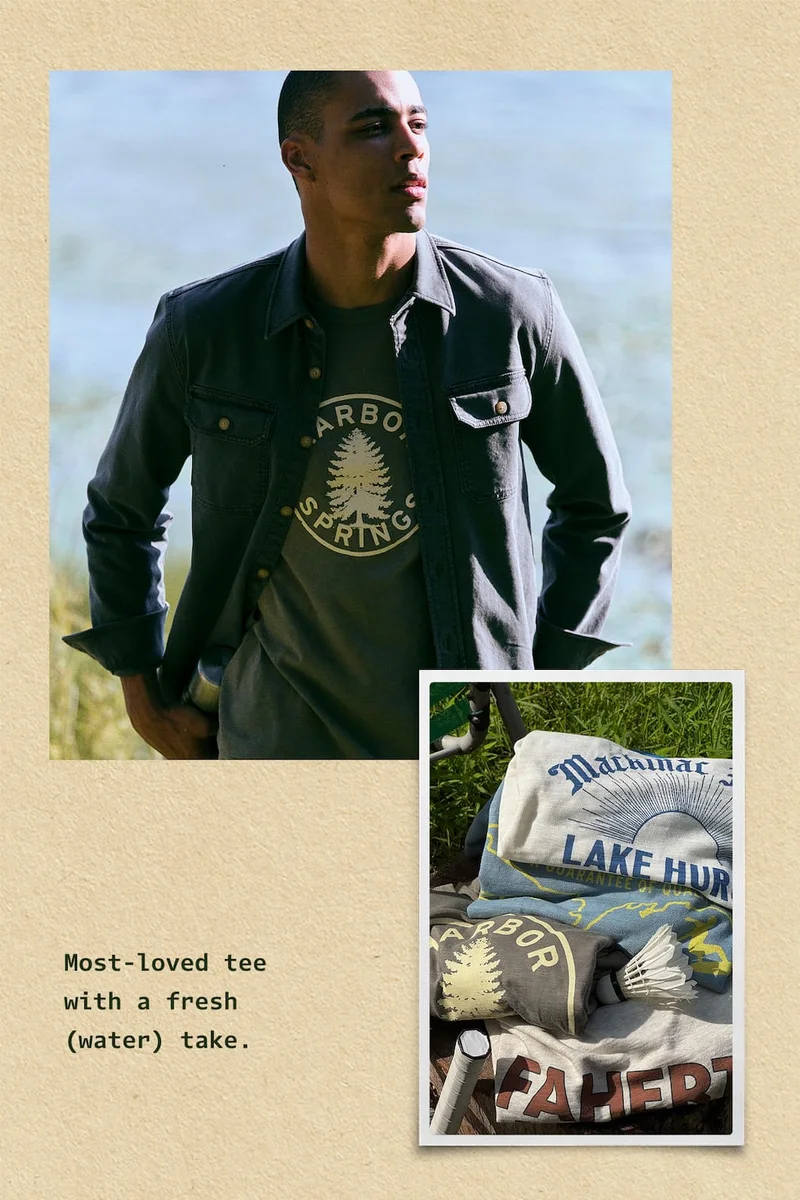 Most-loved tee with a fresh (water) take.