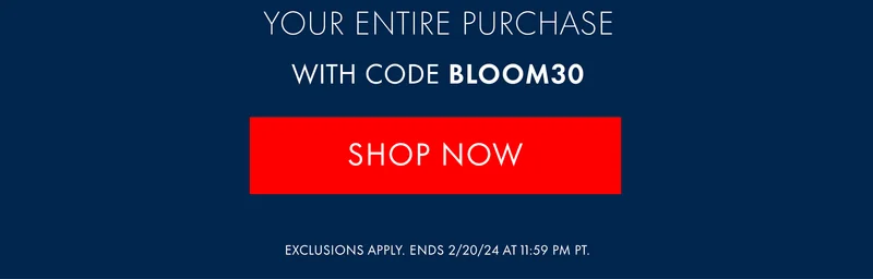 30% Off Your Entire Purchase with code discount code