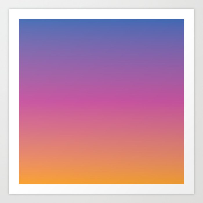 Blue purple pink orange yellow evening sky gradient Art Print Art Print