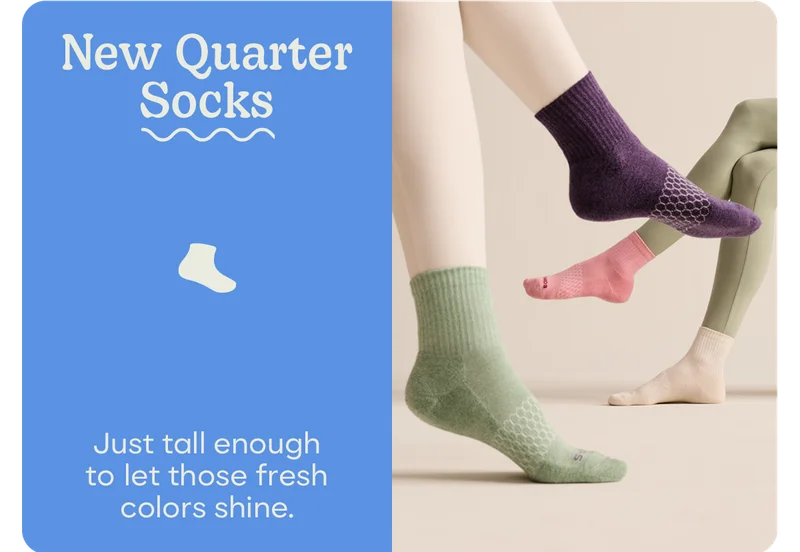New Quarter Socks | Just tall to let those fresh colors shine.