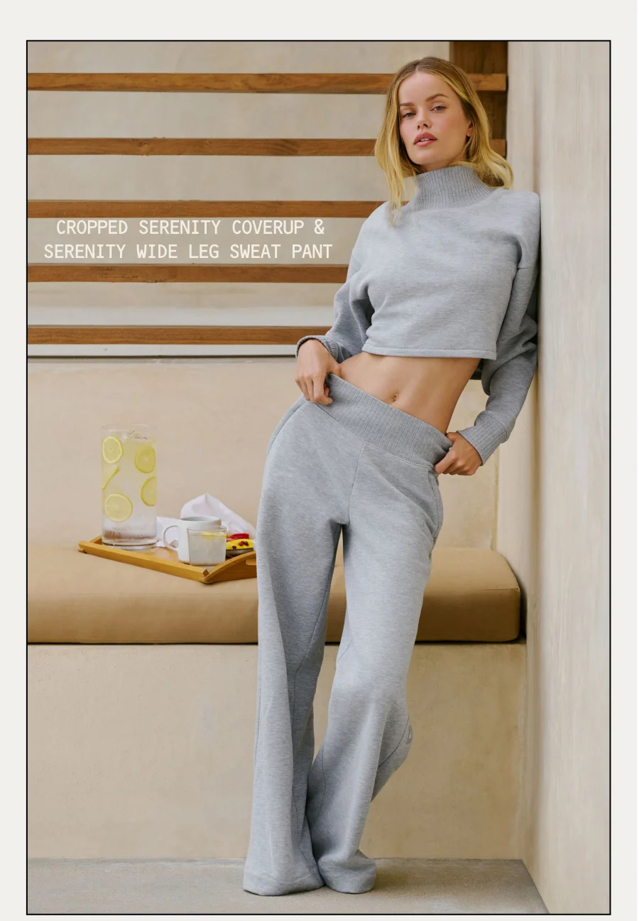 CROPPED SERENITY COVERUP & SERENTITY WIDE LEG SWEAT PANT