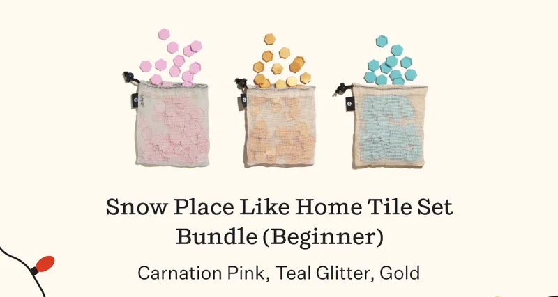 Snow Place Like Home Tile Set Bundle (Beginner) | Carnation Pink, Teal Glitter, Gold