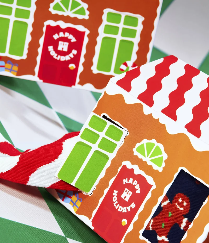 4-Pack Gingerbread House Socks Gift Set