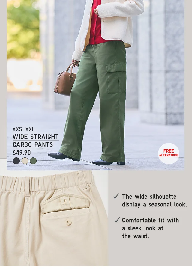 PDP1 - WOMEN WIDE STRAIGHT CARGO PANTS