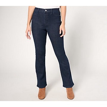 Denim & Co. Tall Indigo Easy Stretch Baby Bootcut  Size Tall size 24  Dark Wash