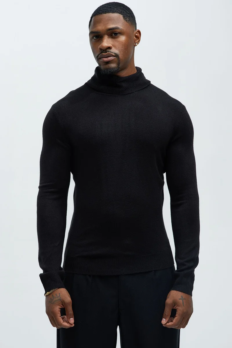 Image of DeAngelo Turtleneck Sweater - Black