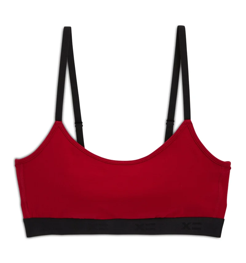 Image of Low Cut Soft Bra - Lucky Red