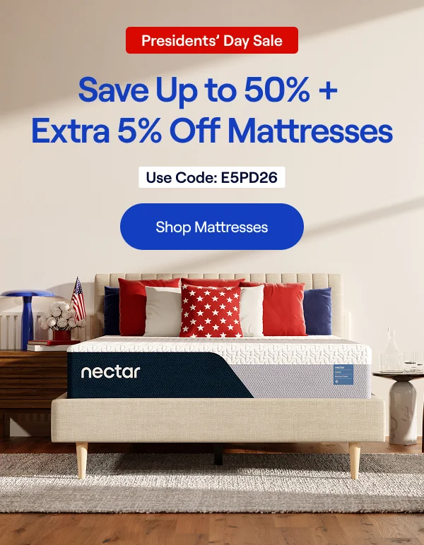Save Up to 50% + Extra 5% on Mattresses* (Memory Foam or Hybrid). Code: discount code