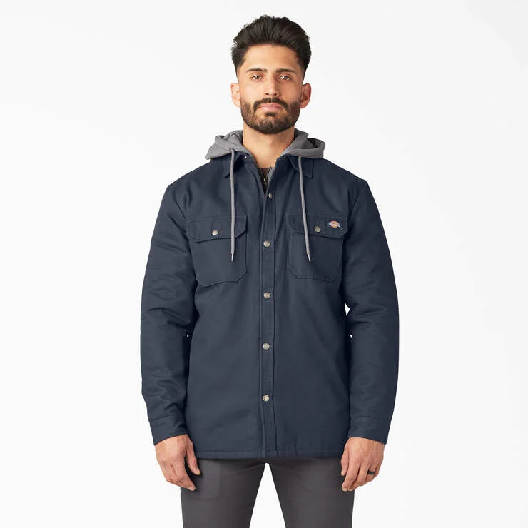Water Repellent Duck Hooded Shirt Jacket