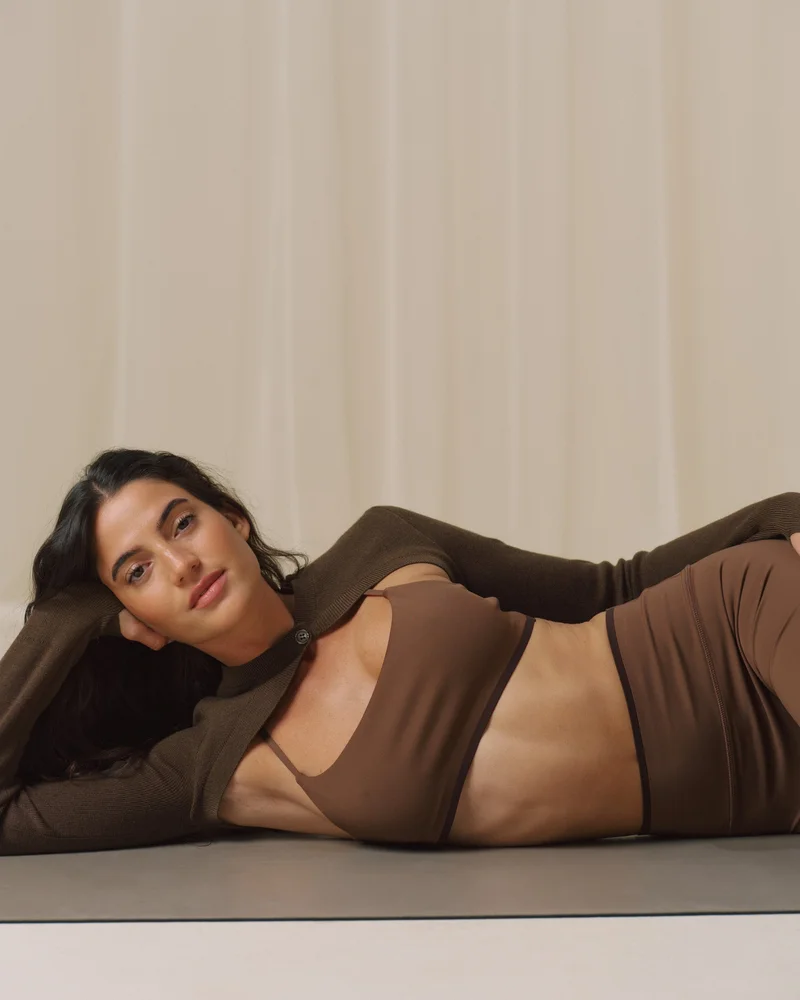 Image of Bonded Skinny Strap Bra - Mocha Brown