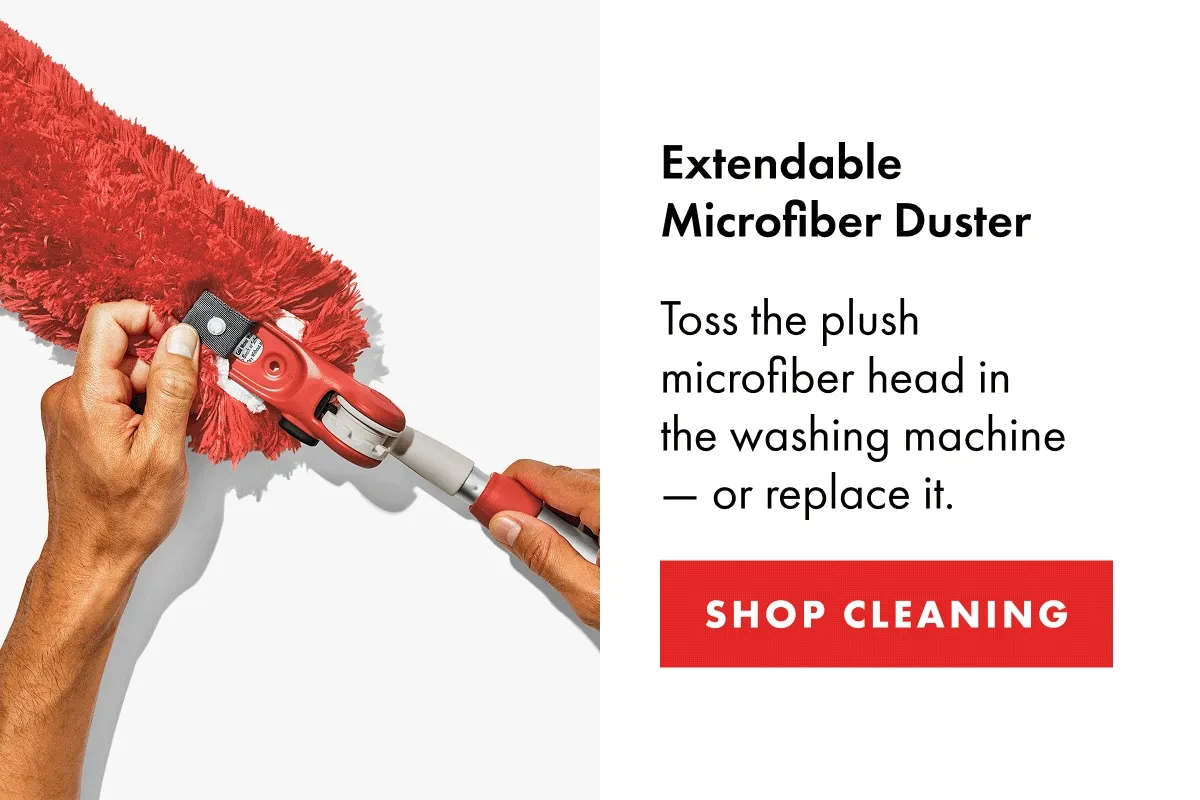 Extendable Microfiber Duster. Toss the plush microfiber head in the washing machine - or replace it. | SHOP CLEANING