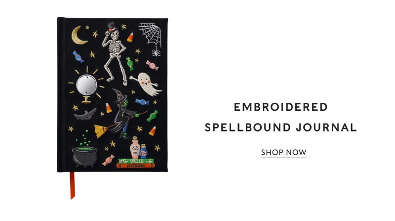 Embroidered spellbound journal Shop NOW