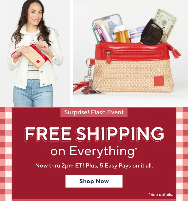 Surprise! Flash Event - Free Shipping on Everything! thru 2pm, plus 5 Easy Pays on it all