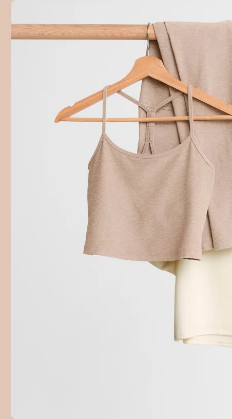 Spacedye Slim Racerback Cropped Tank in Sand Swept Heather