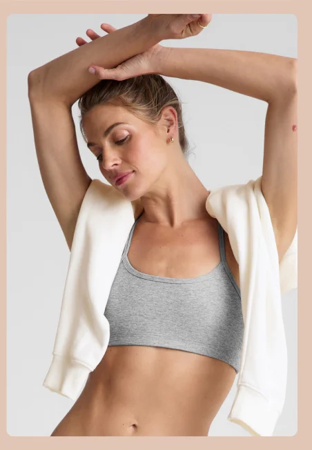 Spacedye Slim Racerback Bra in Silver Mist