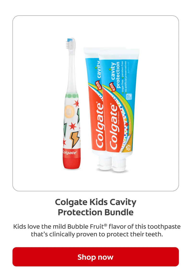 Colgate Kids Cavity Protection Bundle Kids love the mild Bubble Fruit® flavor of this toothpaste that’s clinically proven to protect their teeth. Shop now