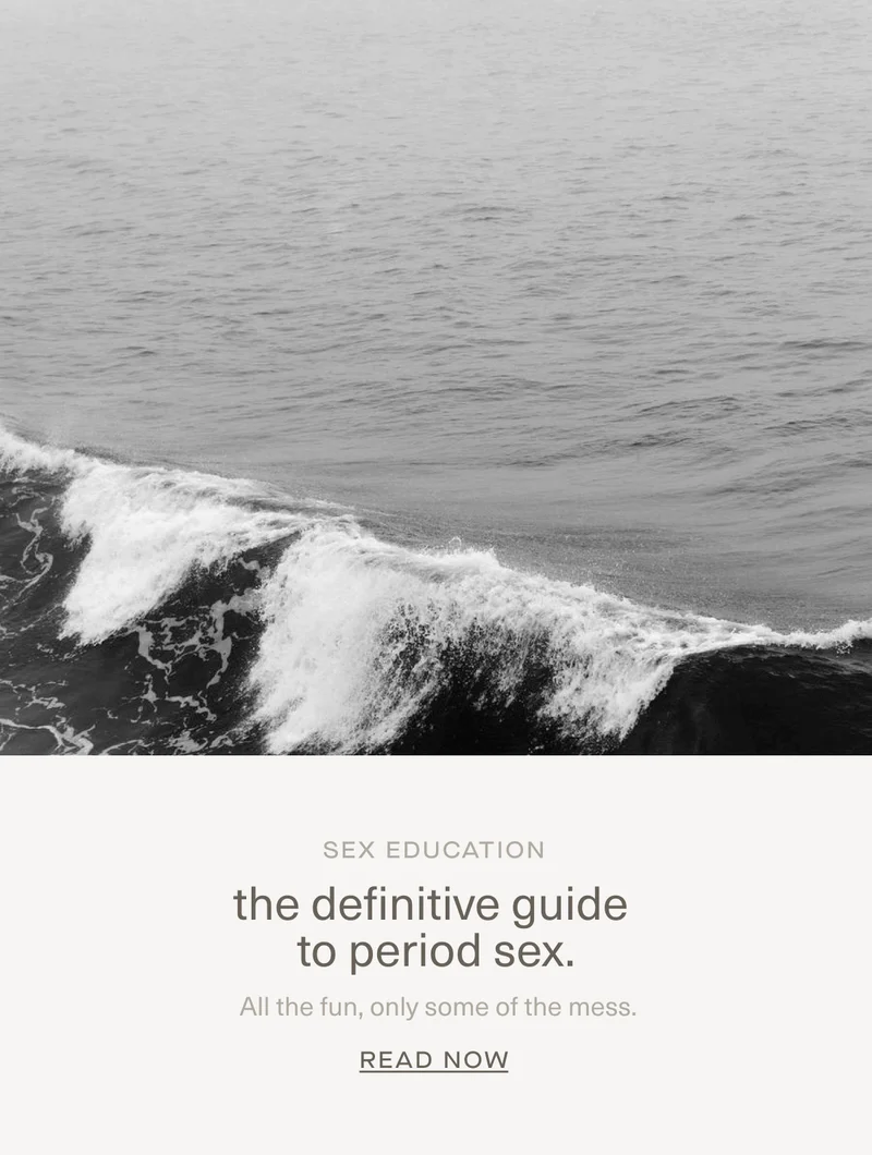 SEX EDUCATION | the definitive guide to period sex. | All the fun, only some of the mess. | Read Now
