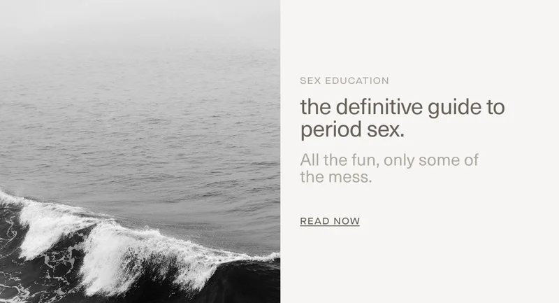 SEX EDUCATION | the definitive guide to period sex. | All the fun, only some of the mess. | Read Now