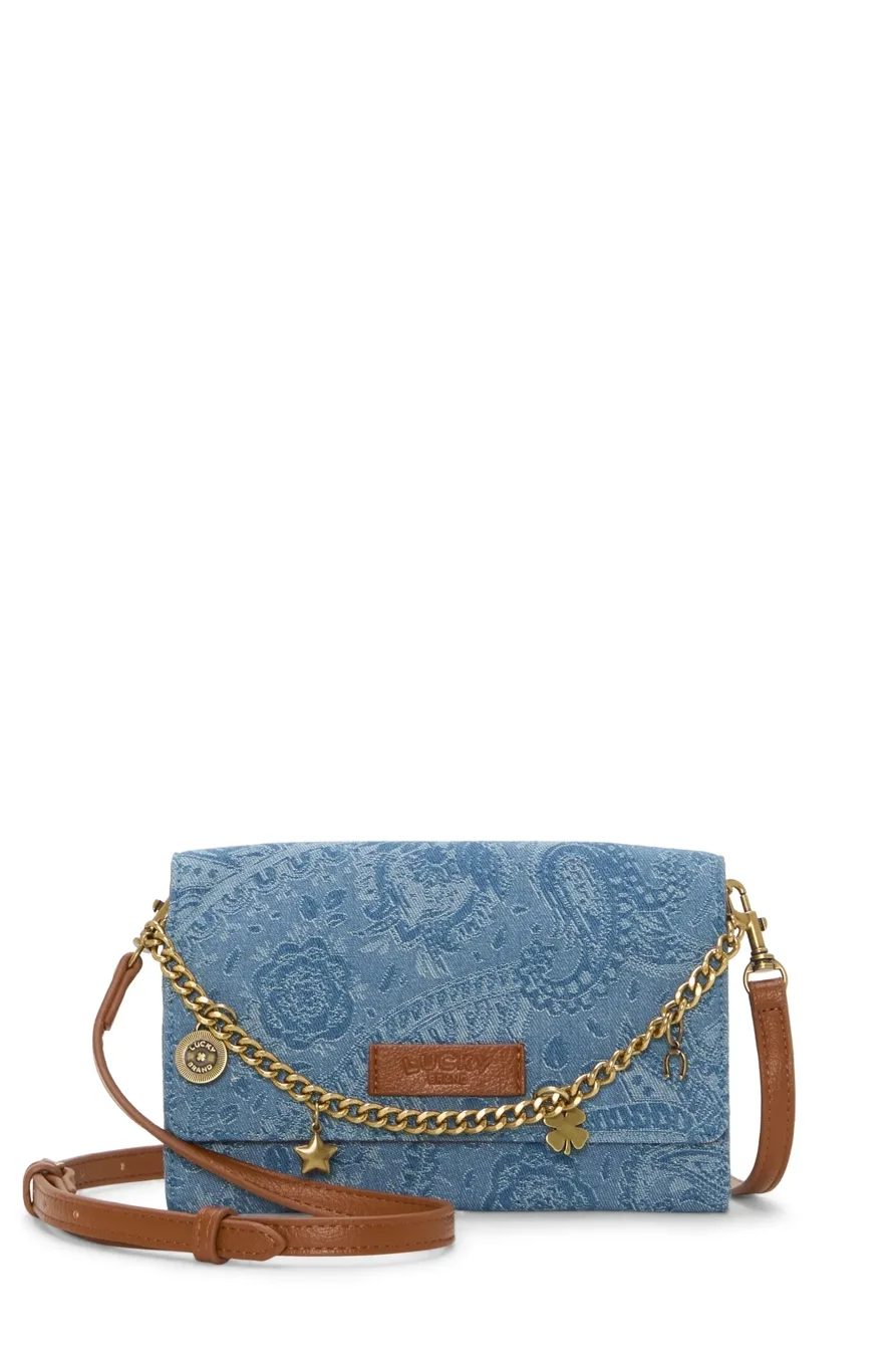Image of Lucky Brand Kody Cross Walette in Open Blue/Turquoise