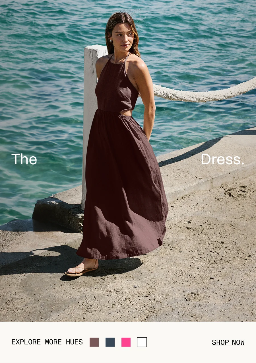 SoftWash Linen Halter Dress in Iced Mocha