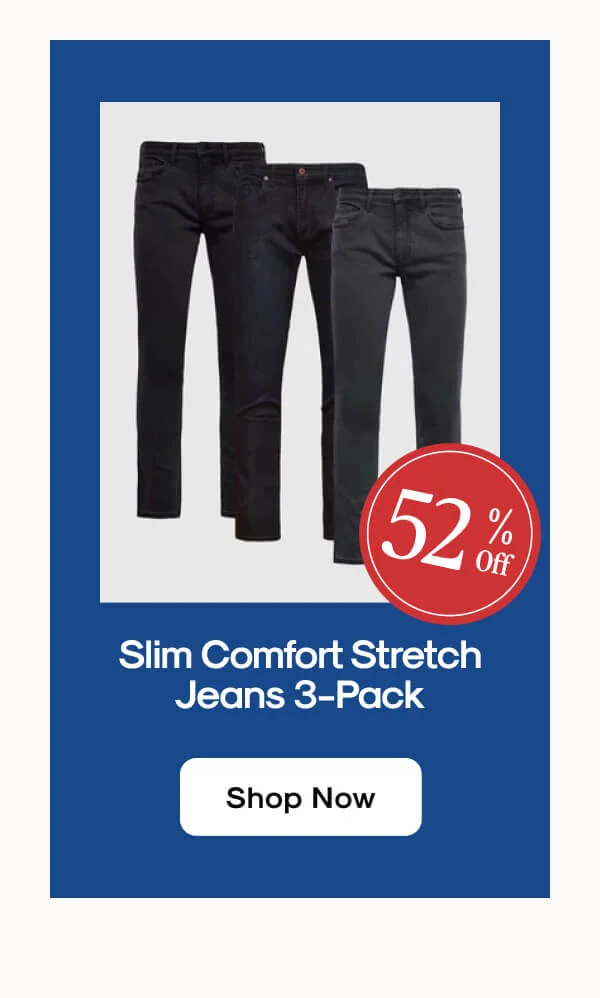 Slim Comfort Stretch Jeans 3-Pack | 52% OFF