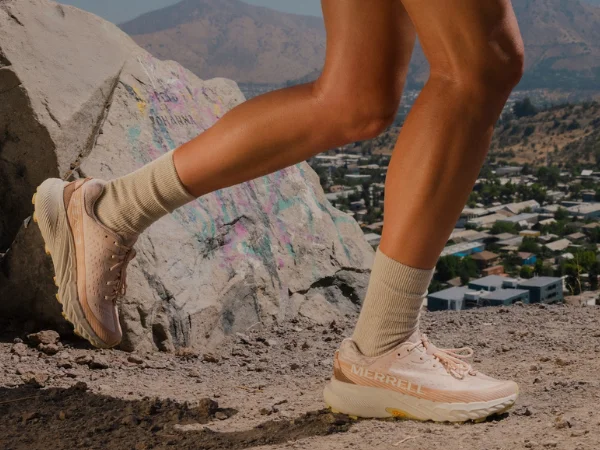 Woman wearing Merrell trail shoes