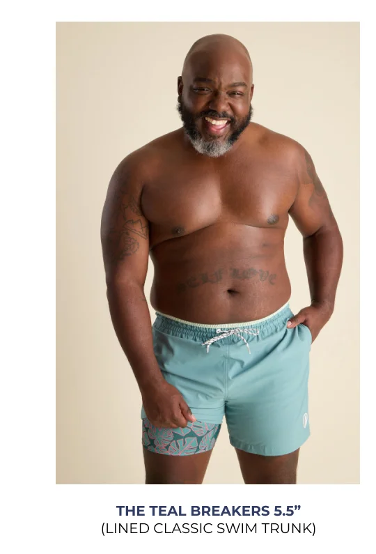 Lined Classic Swim Trunk: The Teal Breakers 5.5"