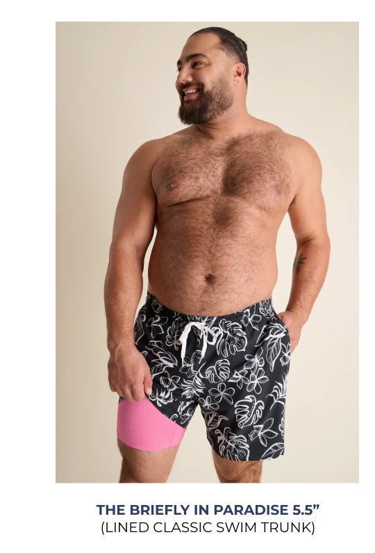 Lined Classic Swim Trunk: The Briefly In Paradise 5.5"