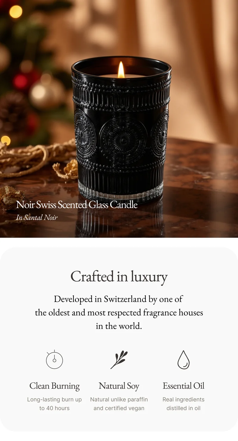 Noir Swiss Scented Glass Candle