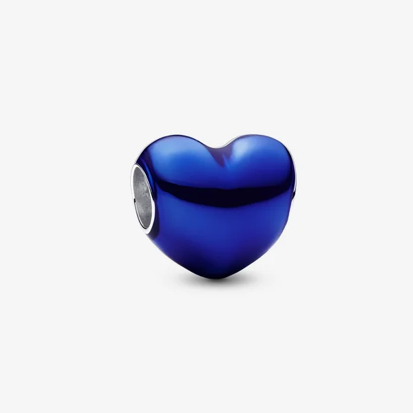 Metallic Blue Heart Charm