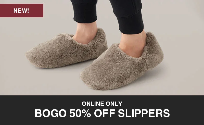 Shop BOGO 50% Off Slippers Online Only!