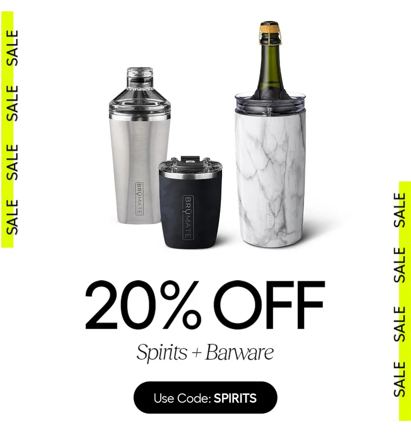 20% off Spirits and Barware