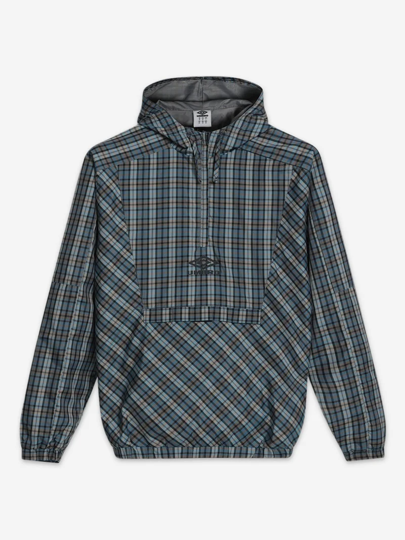 Image of Umbro NQ Checked Cagoule - Grey/Blue Check