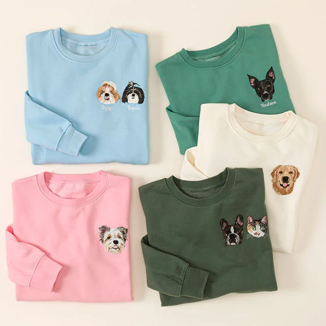 Custom Pet Embroidered Sweatshirt