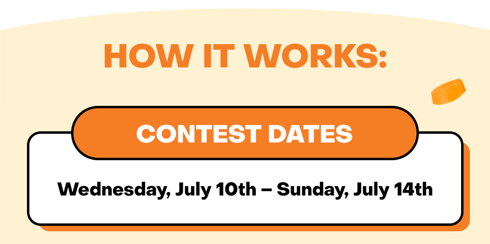 HOW IT WORKS: CONTEST DATES: Wednesday, July 10th – Sunday, July 14th