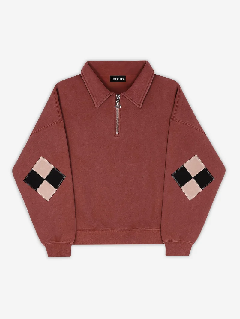 Image of Lorenz Checkmate Pullover - Washed Red